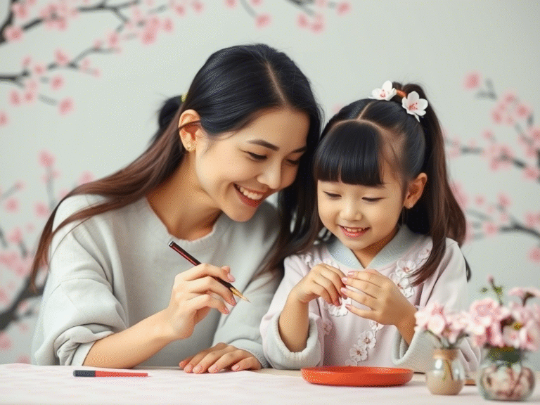 Paint Japanese Cherry Blossoms on Mom’s Nails Today