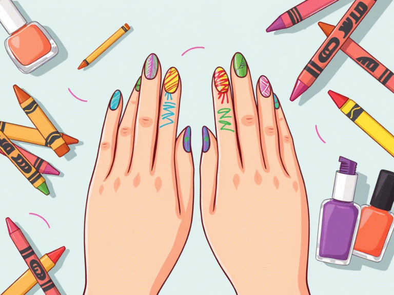 Use Crayon Scribbles to Create Modern Art Nails Quickly 